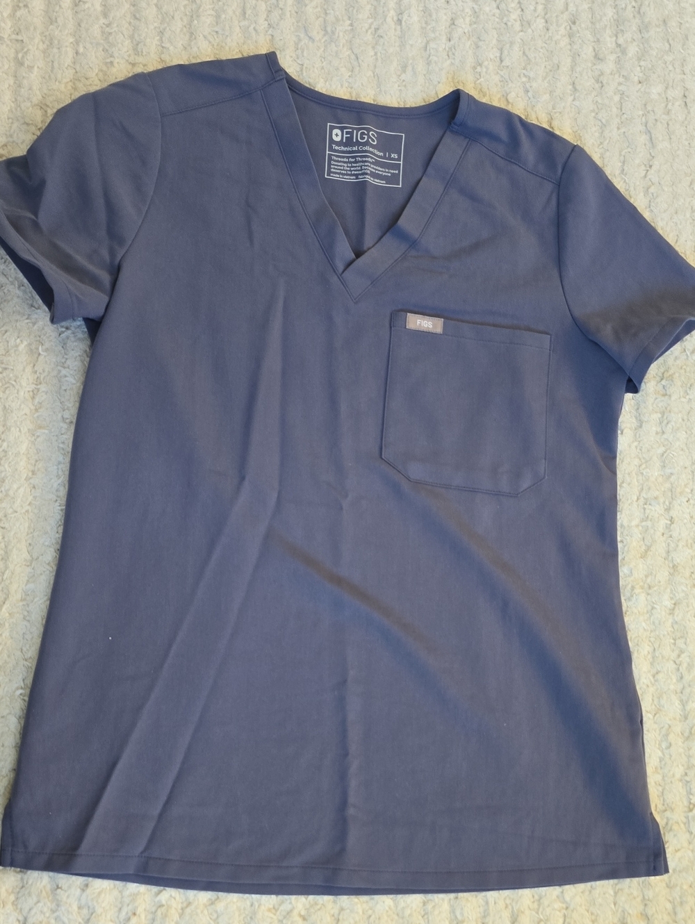 XS Space Navy Figs One Pocket Scrub Top